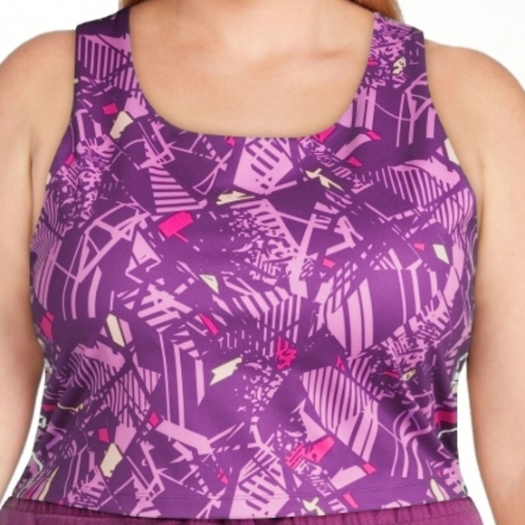 NWT Reebok Med Play on Crop Tank Bra Sunset Purple - Picture 9 of 11